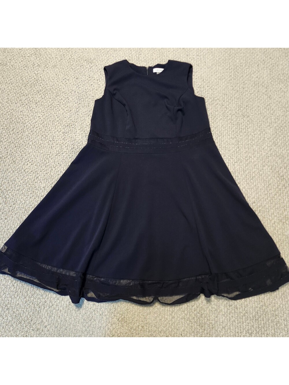 Calvin Klein Sleeveless Fit & Flare Dress in Blue Size 14W